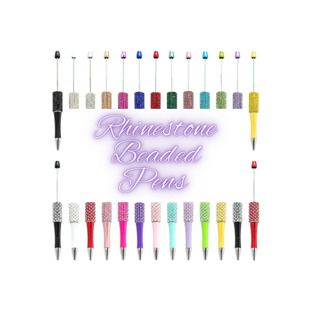 Premade Focal / Character Rhinestone Beaded Pens